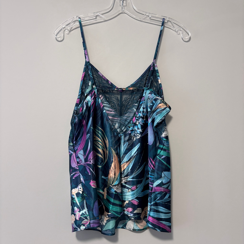 Linea Donatella Women's Medium Turquoise 2-Pc. Cropped Satin Pajamas Set NWT - Picture 8 of 10